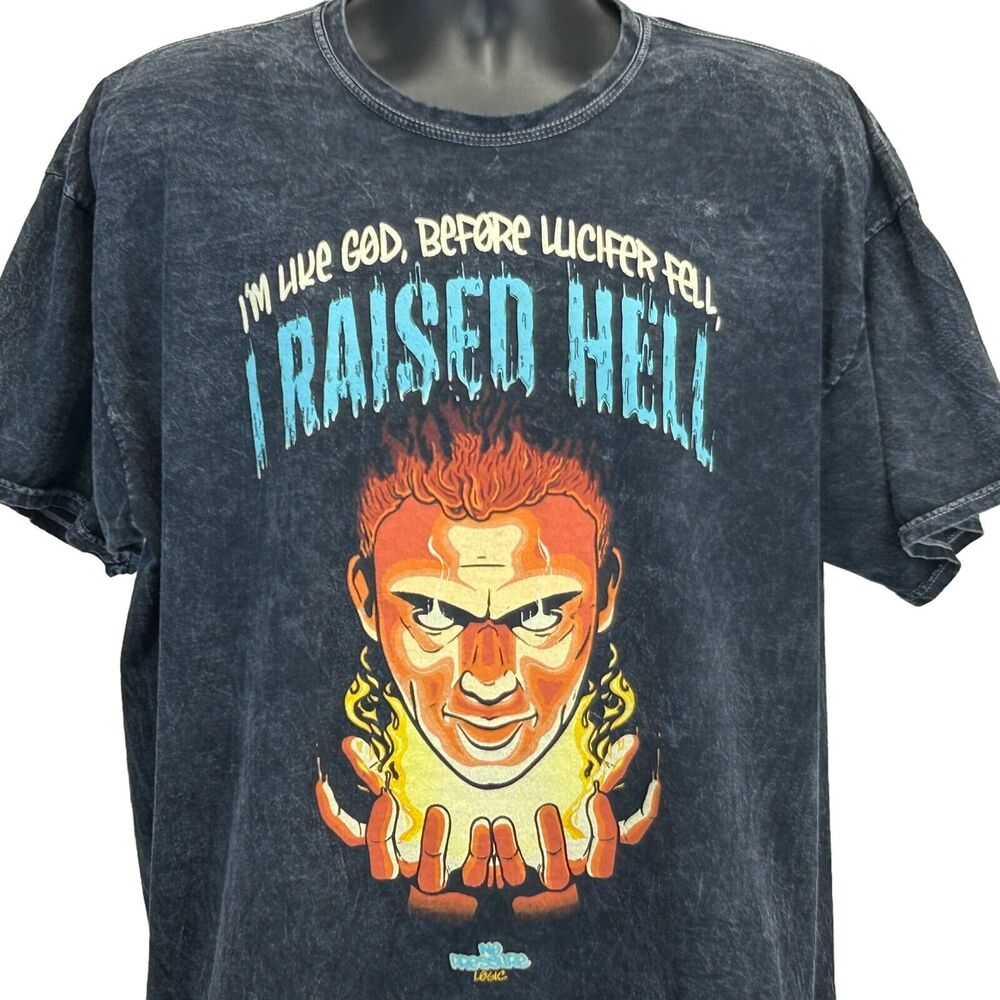 Logic I Raised Hell T Shirt Mens XXL Hip Hop Rapper God Lucifer No Pressure Gray